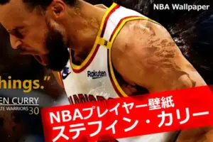 ステフィン・カリー壁紙特集ページのアイキャッチ（叫ぶ表情＋名言入り）